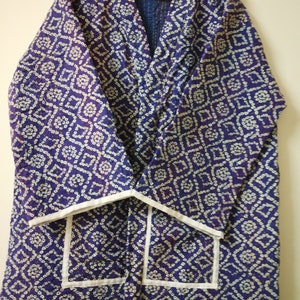 Handmade Floral Print kantha jacket,  Japanese kimono, Indian Beach wear bohemian kantha robe, winter jacket for Christmas Gift for Her