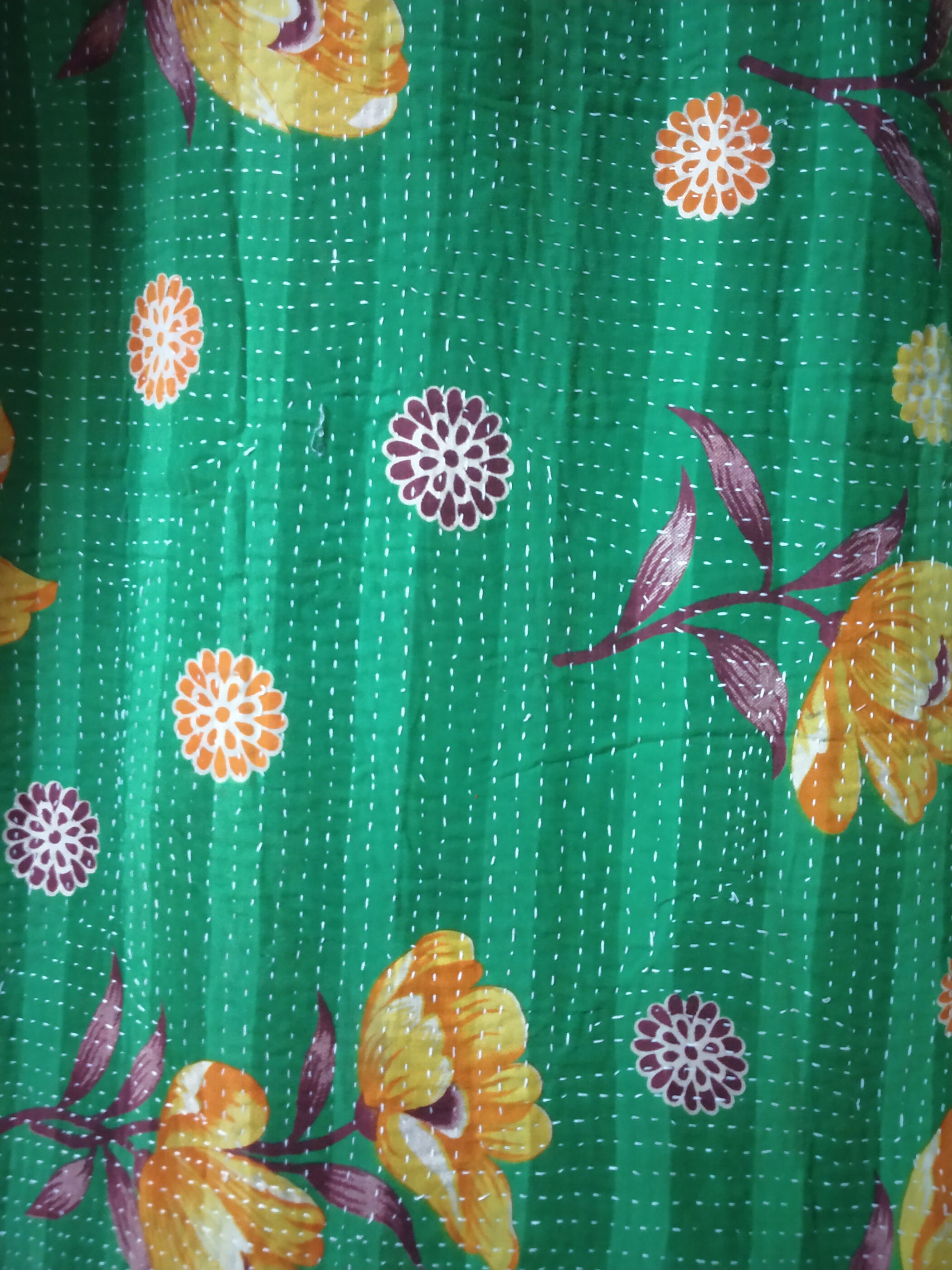 Bengal Boho Floral Kantha Coat One of a Kind