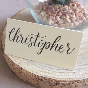 Kalligraphie Platzkarten | Brush Lettered Namenskarten | Handgeschrieben | Viele Farben erhältlich | Geeignet für jede Hochzeit oder jedes Event