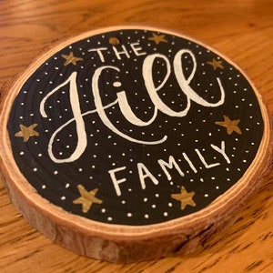 Personalised Hand Painted Wood Slice Decorations | Custom Christmas Tree Ornament 2025 | Rustic Festive Baubles | Family Stocking Filler
