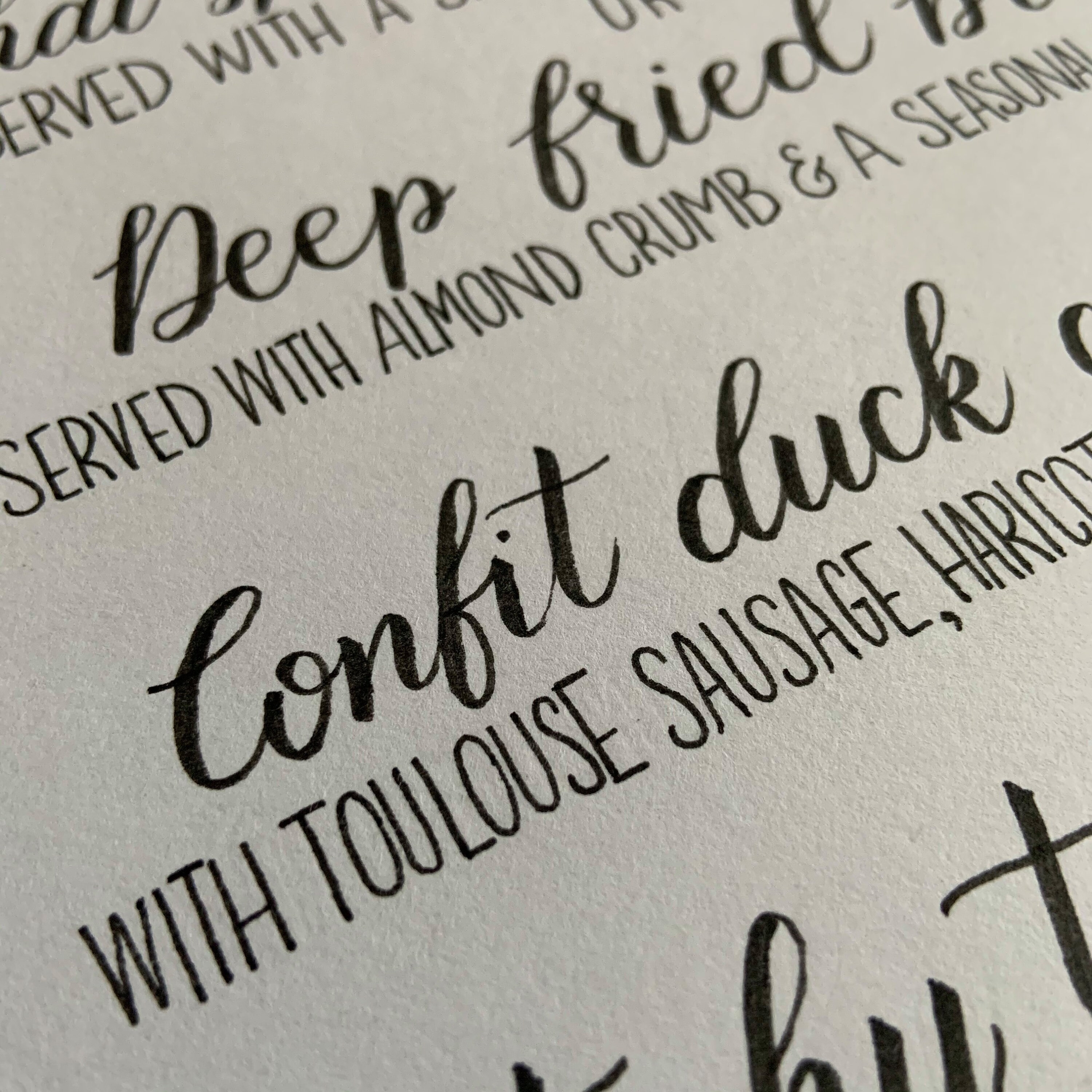 Custom Calligraphy Menu Cards Brush Lettered Formal Dining - Etsy