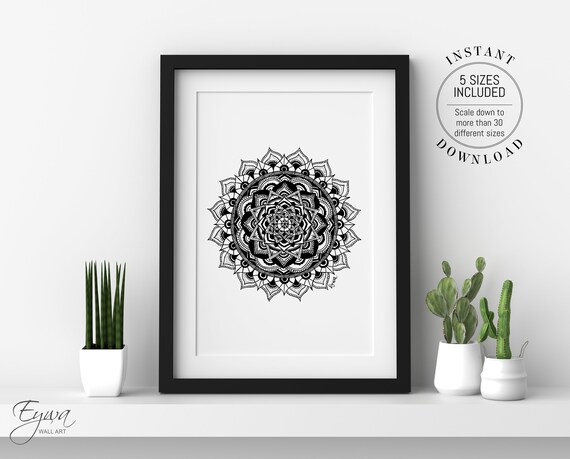 Black mandala wall art new arrivals