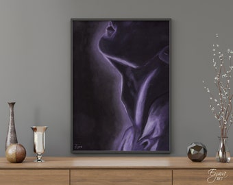 Violet Male Neck Art Print: Sensual Bedroom Decor (Digital Download)