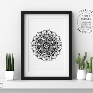 Mandala Wall Art Printable Zen Wall Art Office Decor Bedroom Decor Abstract Art Sacred Geometry Yoga Studio Art Tatoo Idea Instant Download