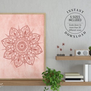 Terracotta Mandala Printable Wall Art Earthy Tone Abstract Art Zen Wall Art Living Room Decor Office Decor Bedroom Decor Digital Download