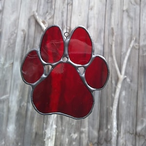 Stained Glass Dog Paw Print