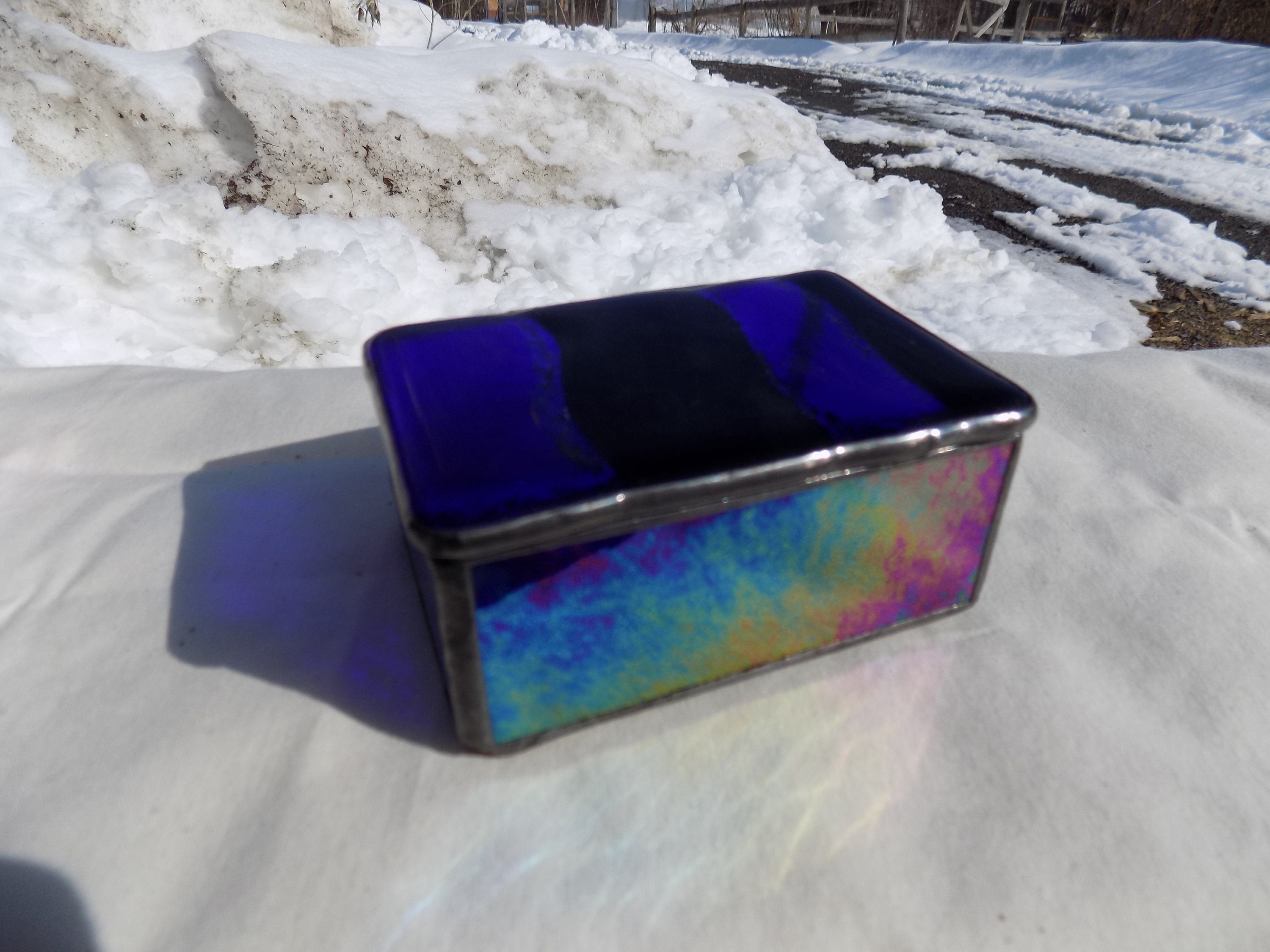 Stained Glass Box With Fused Glass Lid - Etsy