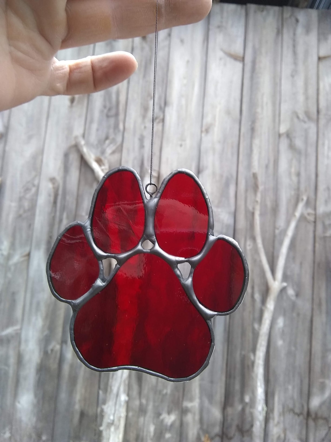 Stained Glass Dog Paw Print - Etsy