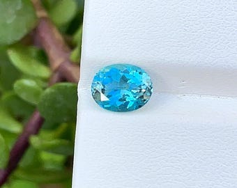 Natural Aquamarine Gemstone, Double Blue Oval Cut, March Birthstone