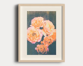 Vintage Rose Bouquet - A4 Screen Printing poster