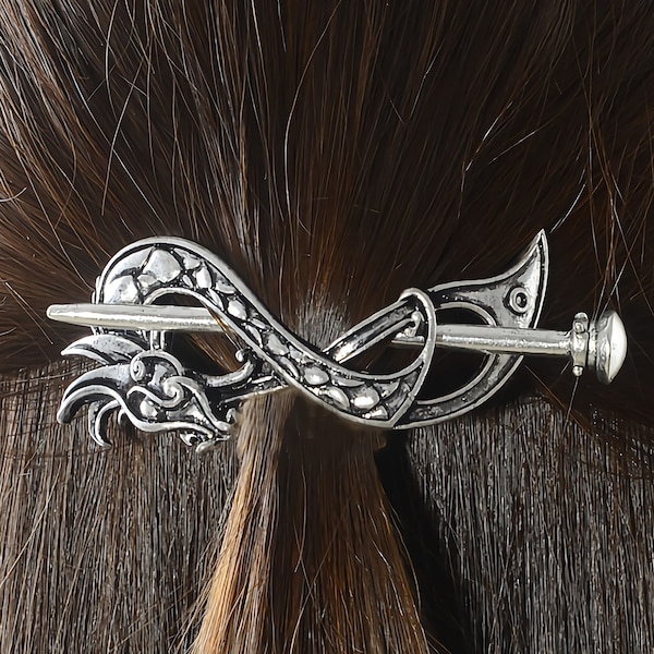 Dragon Themed Infinity Knot Hair Slide With Pin, Perfect for all Hair Types, Will hold Hair securely In Place, Hair Accessories, Hair Pin