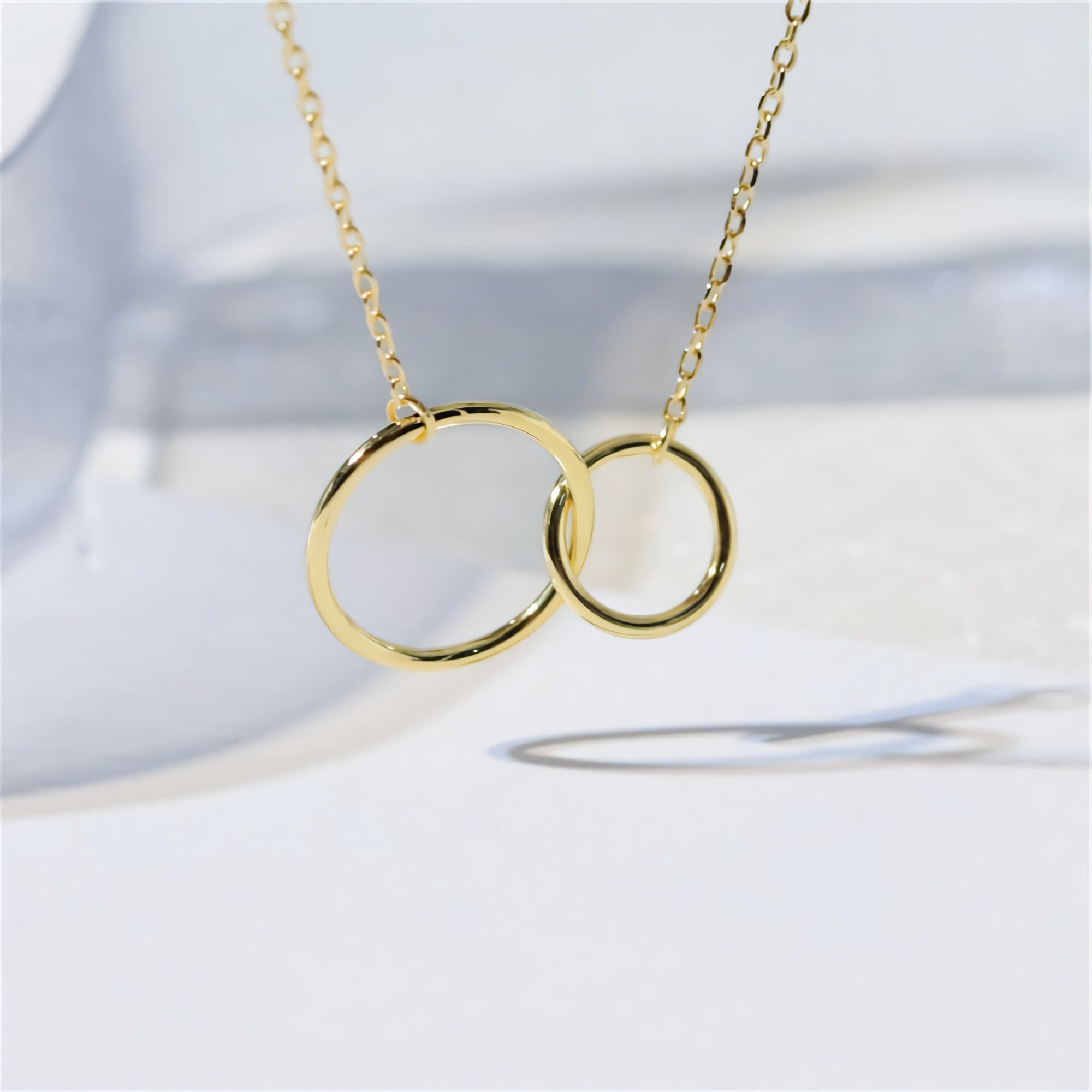 Double Hoop Necklace - Etsy