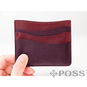 Porta carte in pelle con 7 tasche, Porta carte El Cantabrico Borgogna Hatchgrain Marrone Vegtan, Porta carte asimmetrico Rosso, Porta carte sottile in pelle