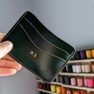 handmade shell cordovan card wallet
