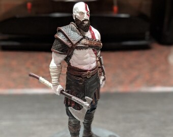 God Of War Kratos Statue, GOW 3D printed Hand Painted Kratos 6" Model