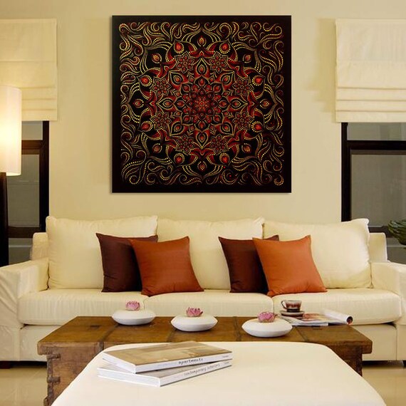 Mandala Picture Yoga Studio Wall Decor Dot Painting Unique - Zen Yoga Room Decor Mandala Picture Yoga Studio Wall Decor Dot Painting Unique - Zen Yoga Room Decor