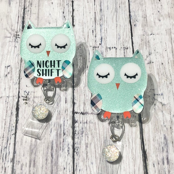 Owl Badge Reel, Night Shift Nurse Badge Reel, Cute Nurse Badge Reel, Nursing Badge Holder, Nursing Student Gifts, Owl Badge Clip