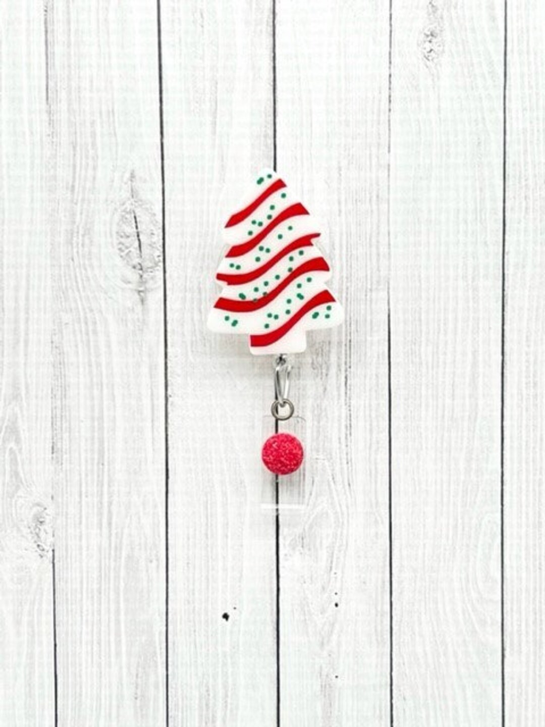 Christmas Tree Cake Badge Reel, Treecake Badge Reel, Holiday Badge