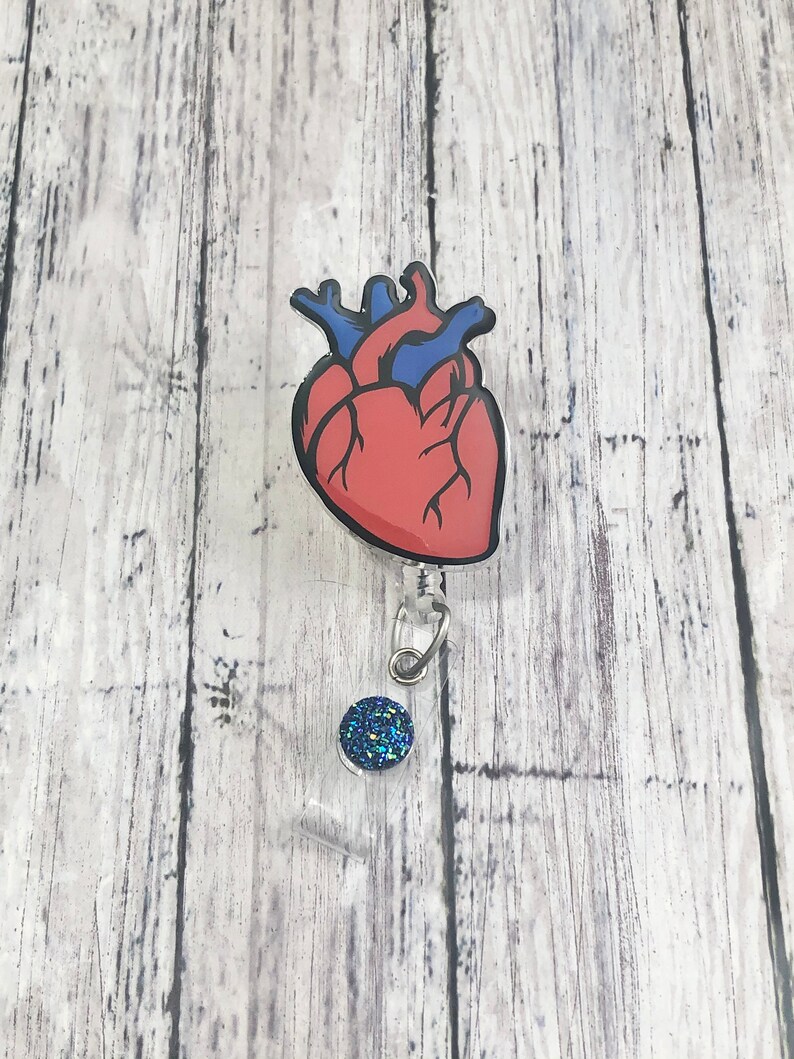 Anatomical Heart Badge Reel Cath Lab Badges Heart Badge Etsy