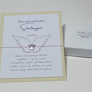 zartes Engel Armband mit Karte, Schutzengel - Freundschaftsarmband - Taufe - Einschulung - Konfirmation - Kommunion