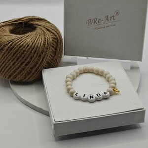 Armband mit Kreuz, personalisiert mit Namen und Karte, Taufgeschenke für das Taufkind