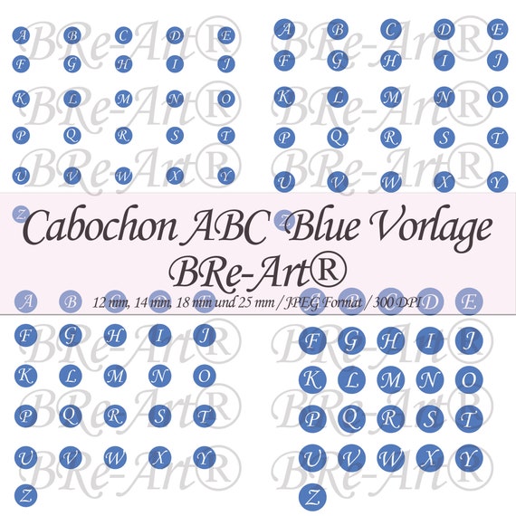 Cabochon Templates Circle Cabochon Abc Blue 12 Mm 14 Mm Etsy