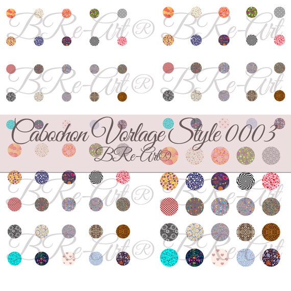 Cabochon Templates Circle Cabochon Colorful Blend 12 Mm 14 Etsy