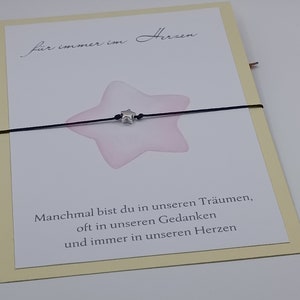 Sternkind Armband mit Karte rosa Stern, ein Erinnerungsarmband an deinem Sternenkind