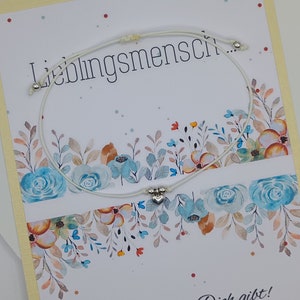 Bracelet coeur pour votre personne préférée - BRe-Art * Bracelet avec carte * Bracelet d'amitié *