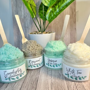 Wellness collection sugar hand, feet and body scrubs, Emulsified sugar scrub, All natural 4oz