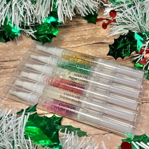 Christmas scented hydrating cuticle oil pens, nail oil, scented oil, all natural