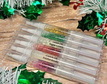 Christmas scented hydrating cuticle oil pens, nail oil, scented oil, all natural