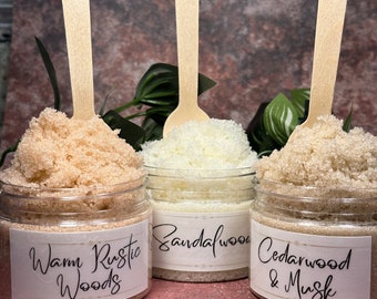 Men's Sugar Scrub: Natural Hand, Body, and Foot Exfoliator (4oz)