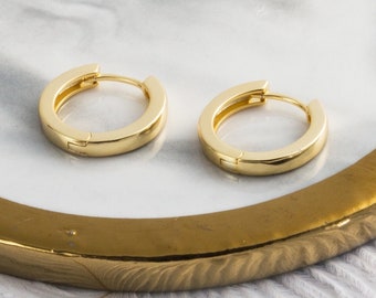 Gold Plated Hoop Earrings (Pair) by Philip Jones