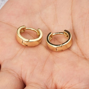 Gold Plated Huggie Earrings (Pair) by Philip Jones