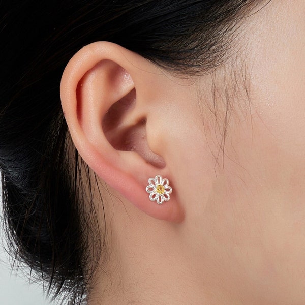 Daisy Stud Earrings (Pair) Created with Zircondia® Crystals by Philip Jones