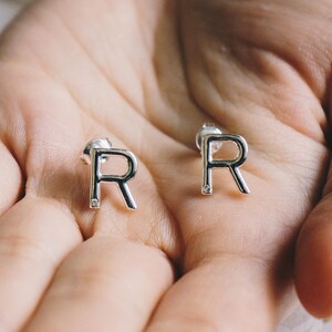 R initial earrings Clearance
