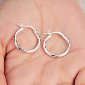 Sterling Silver 20mm Hoop Earrings (Pair) by Philip Jones