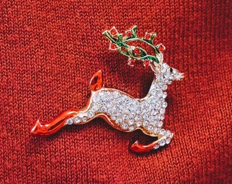 Reindeer Christmas Brooch