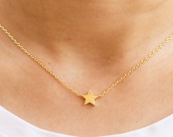Gold Plated Star Necklace by Philip Jones