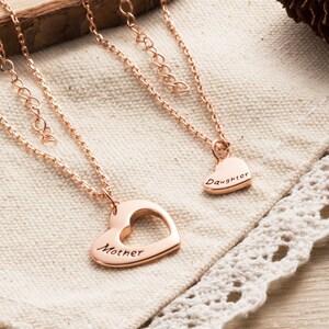 Rose gold store mother daughter necklace