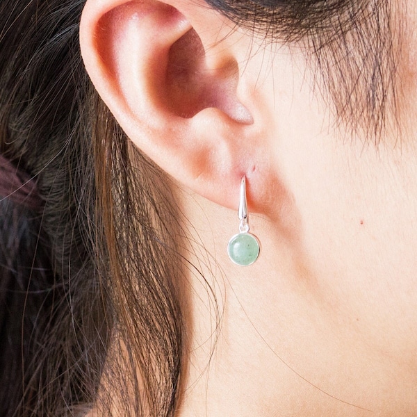 Green Aventurine Drop Earrings (Pair) by Philip Jones