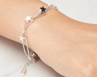 Silver Plated Star Bracelet by Philip Jones