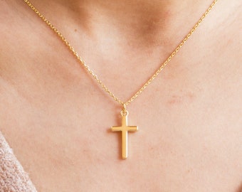 Gold Plated Cross Necklace by Philip Jones