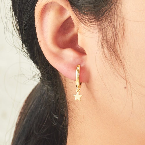 Gold Plated Hoop Earrings pair by Philip Jones Etsy UK