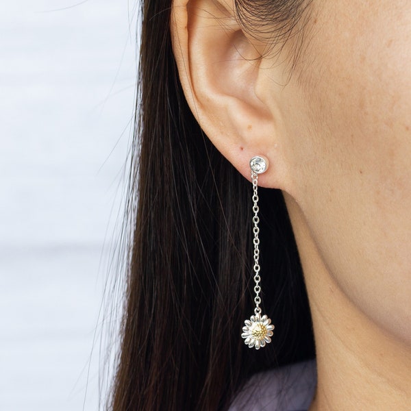 Daisy Drop Earrings (Pair) Created with Zircondia® Crystals by Philip Jones