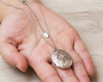 Silver Plated Oval Locket by Philip Jones