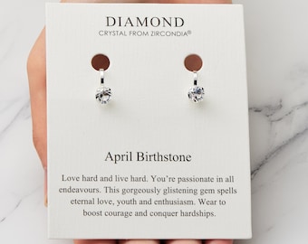 April Birthstone Clip On Earrings (Pair) Created with Diamond Zircondia® Crystals by Philip Jones