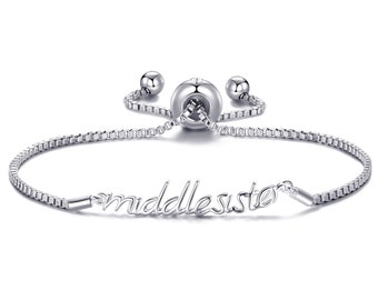 Silver Plated Middle Sister Bracelet Created with Zircondia® Crystals by Philip Jones