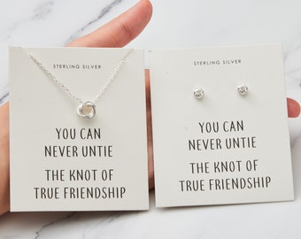 Sterling Silver Friendship Quote Knot Set by Philip Jones